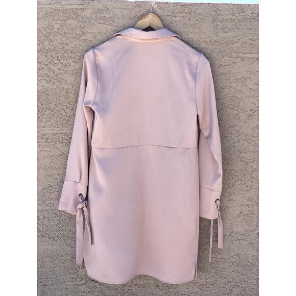 Women’s Topshop Tie Cuff Shirtdress ~ Blush ~ 2 - Picture 3 of 7